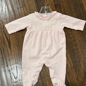 Kissy Kissy Light Pink ornate ruffle Baby Footie